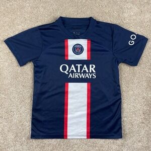 Kids Paris Saint-Germain Neymar Jr 10 Soccer Jersey Navy Blue Size 26 PSG Shirt